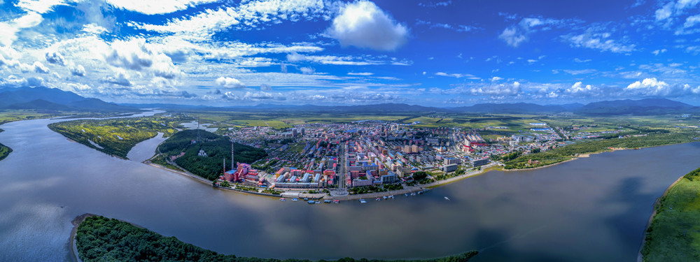 饶河鸟瞰 每日一图饶河县人民政府